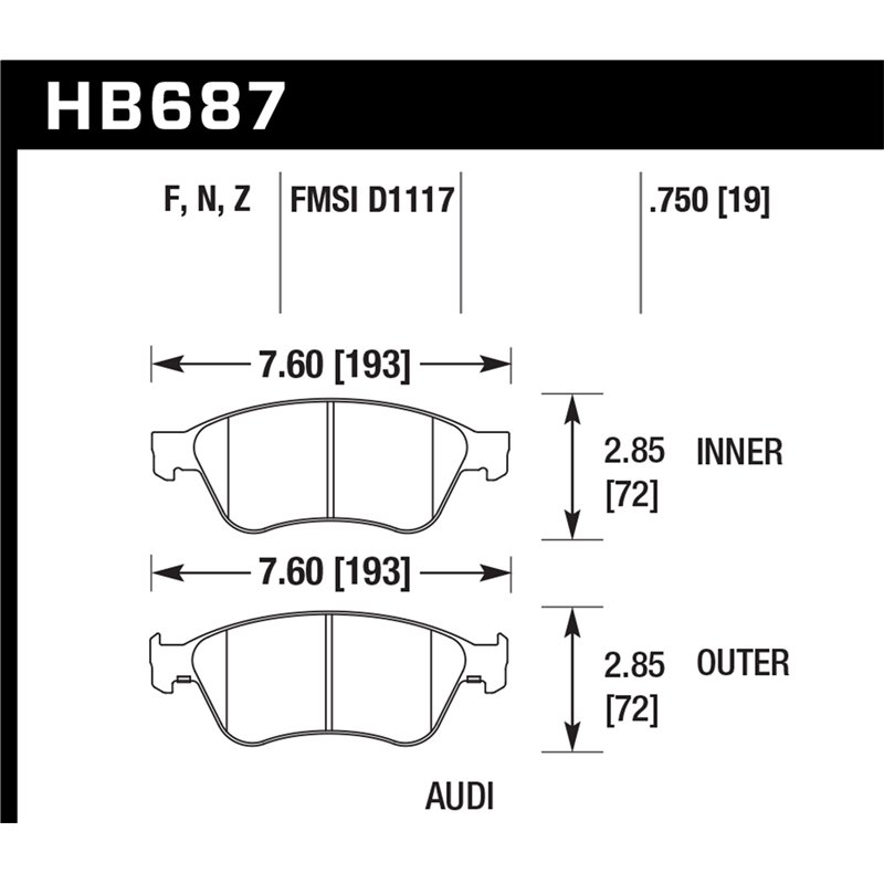 Hawk Performance | HPS Disc Brake Pad - A8 Quattro / L / S6 / S8 2008-2011