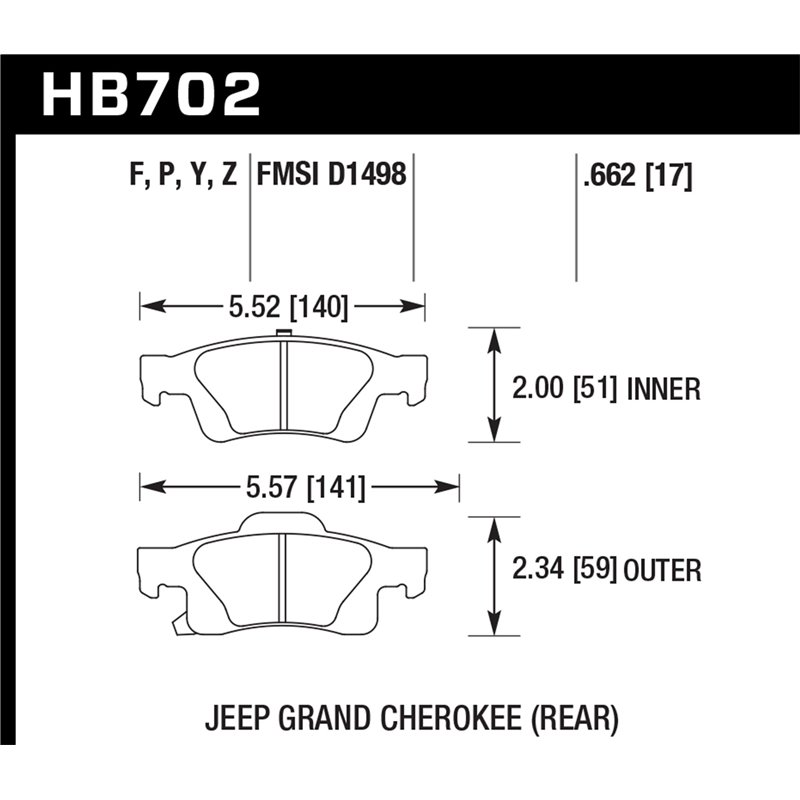 Hawk Performance | LTS Disc Brake Pad - Durango / Grand Cherokee 2011-2019