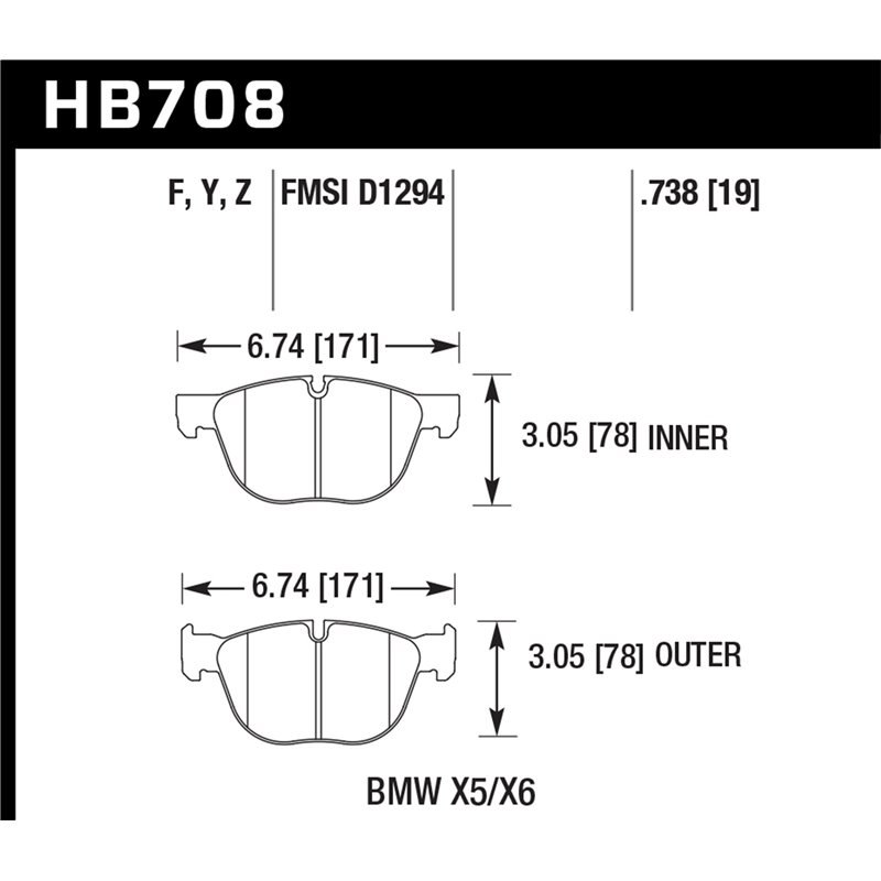 Hawk Performance | HPS Disc Brake Pad - X4 / X5 / X6 2008-2019