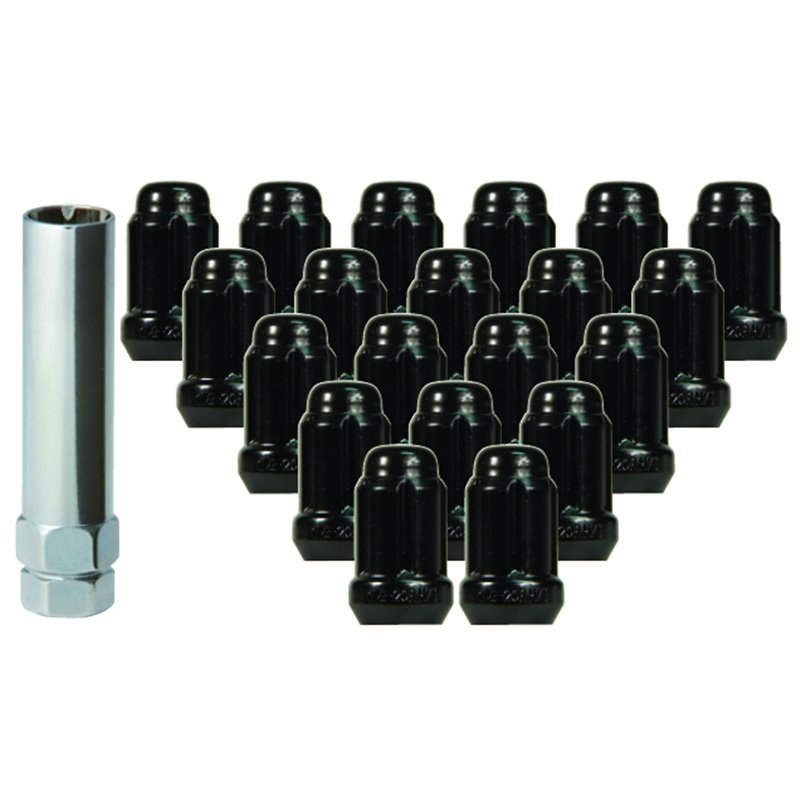 West Coat Wheel Accessories | (20) 6 Spline Nut 12x1.5 35mm Black West Coast Wheel Accessories Lug Nuts & Locks