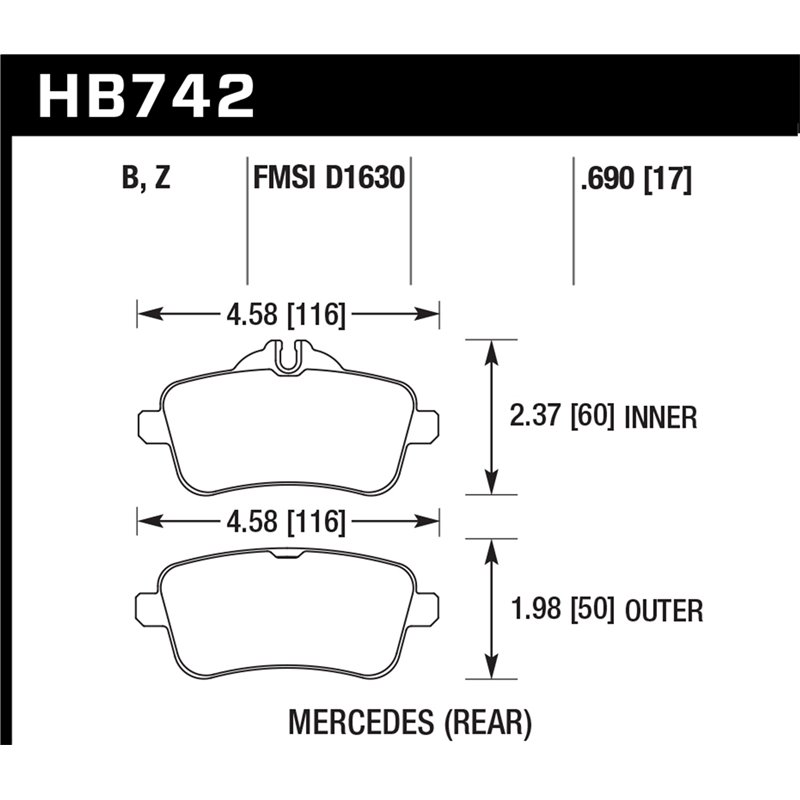 Hawk Performance | Performance Ceramic Disc Brake Pad - Mercedes-Benz 2012-2019