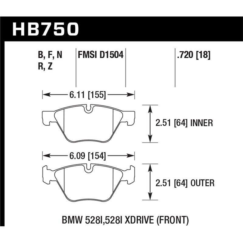 Hawk Performance | HPS 5.0 Disc Brake Pad - 528i / 528i xDrive 2.0T 2013-2016