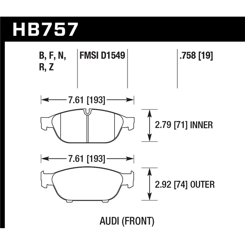 Hawk Performance | HPS 5.0 Disc Brake Pad - Audi 2011-2018