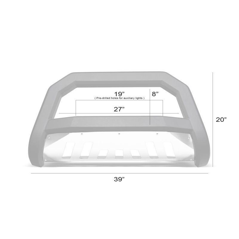 Armordillo | 2007-2014 Toyota Fj Cruiser AR Series Matte Black Aluminum Skid Plate Bull Guard - W/Skid Plate - FJ Cruiser 4.0L 2