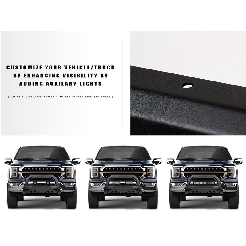 Armordillo | 2006-2011 Jeep Commander AR Series Matte Black Bull Guard - W/Skid Plate - Commander 3.7L / 4.7L / 5.7L 2006-2010