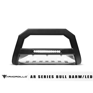 Armordillo | 2008-2011 Mazda Tribute AR Series Bull Bar W/LED - Matte Black W/Aluminum Skid Plate - Tribute 2.3L / 2.5L / 3.0L 2