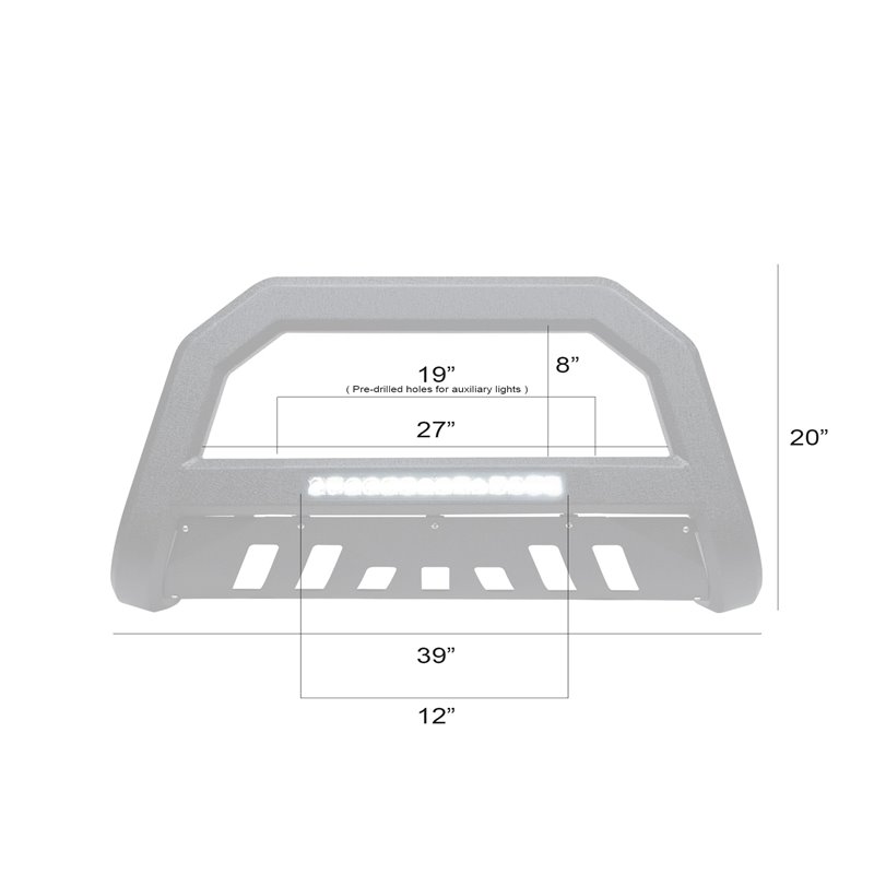 Armordillo | 2006-2010 Ford Explorer AR Bull Bar w/LED - Texture Black - Explorer 4.0L / 4.6L 2006-2010