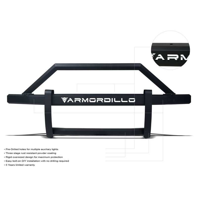 Armordillo | 2017-2022 Ford F-250/F-350/F-450 Super Duty AR2 Pre-Runner Guard - Matte Black - F-250 / F-350 2017-2023