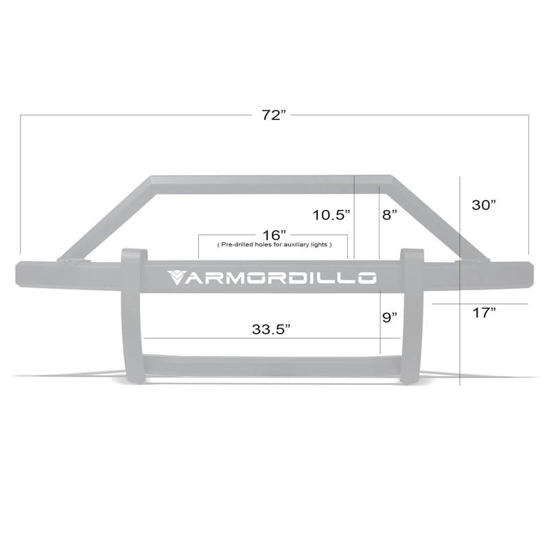 Armordillo | 2017-2022 Ford F-250/F-350/F-450 Super Duty AR2 Pre-Runner Guard - Matte Black - F-250 / F-350 2017-2023