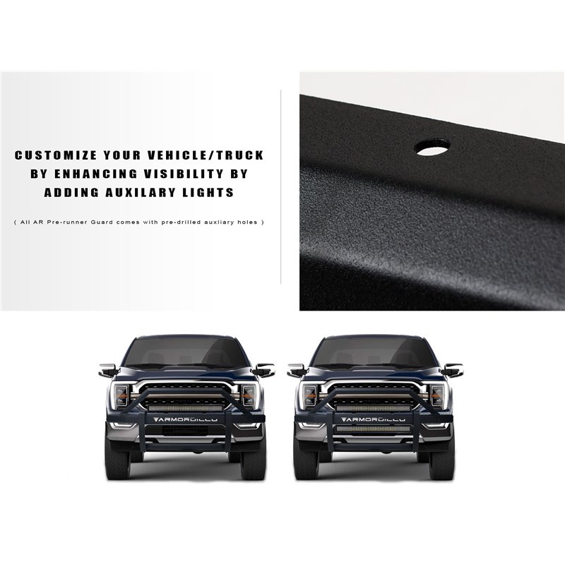 Armordillo | 2017-2022 Ford F-250/F-350/F-450 Super Duty AR2 Pre-Runner Guard - Matte Black - F-250 / F-350 2017-2023