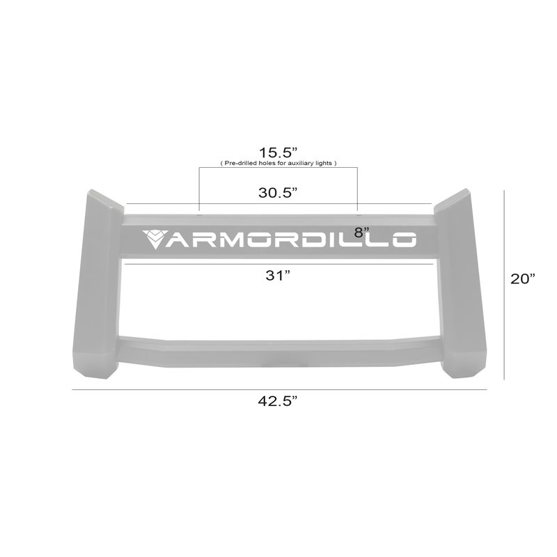 Armordillo | 2017-2022 Ford F-250/F-350/F-450 Super Duty BR1 Bull Bar - Matte Black - F-250 / F-350 2017-2022