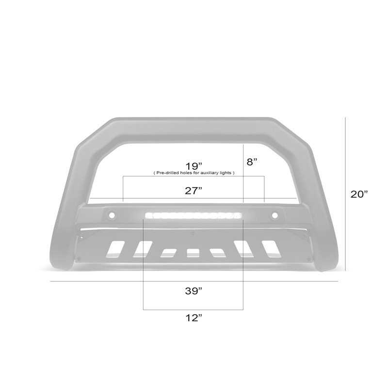 Armordillo | 2019-2022 Ford Ranger AR-T Bull Bar w/Parking Sensor - Matte Black - Ranger 2.3T 2019-2023